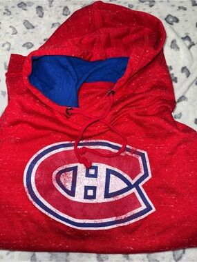 Fanatics Red Hoodie with Blue Lining - Montreal Canadiens Style